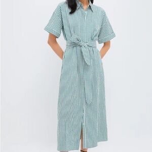 Tuckernuck - Pomander Place Green Gingham Seersucker Zacara Dress